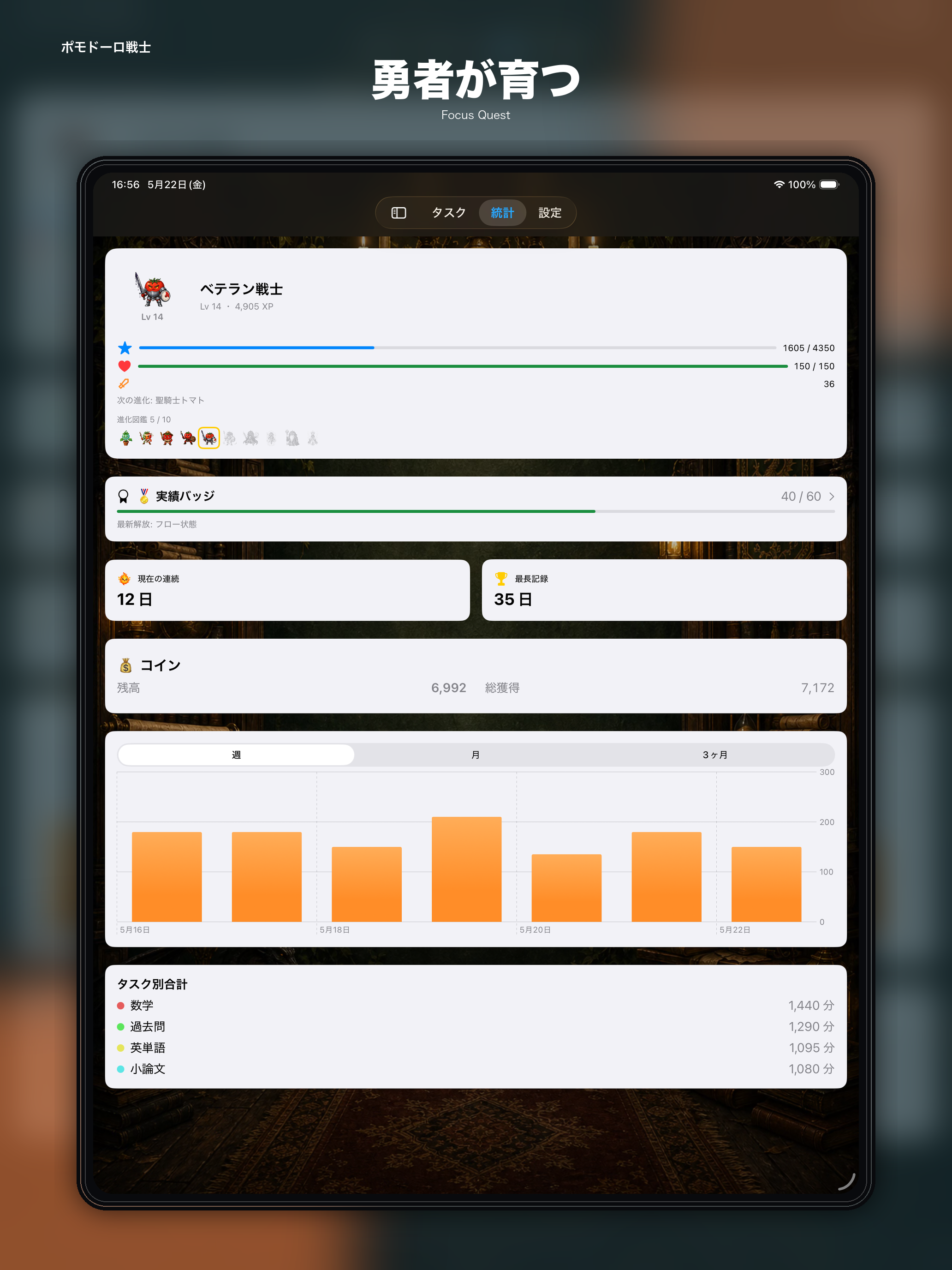 iPad 主人公育成カード
